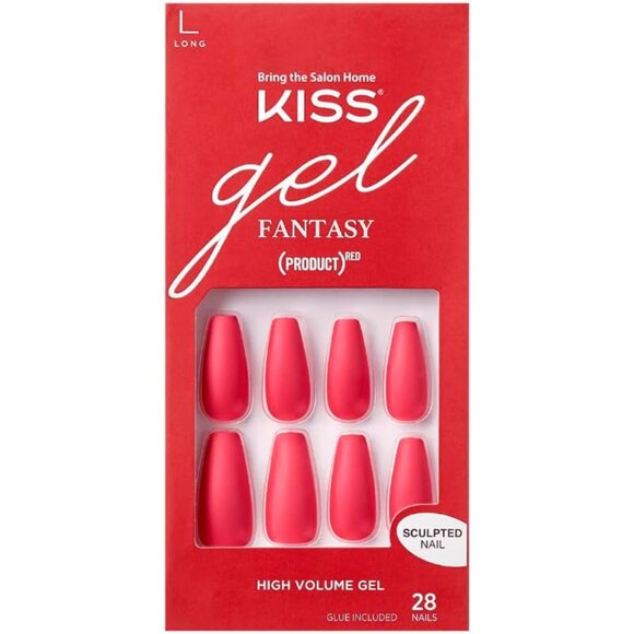 Kiss Gel Fantasy Sculpted Long Length Nails in Pink Color - Picture 1 of 4